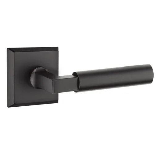 Emtek Bryce Lever With #6 Rosette in Flat Black Bronze Patina finish