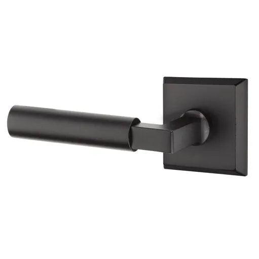 Emtek Bryce Lever With #6 Rosette in Flat Black Bronze Patina finish