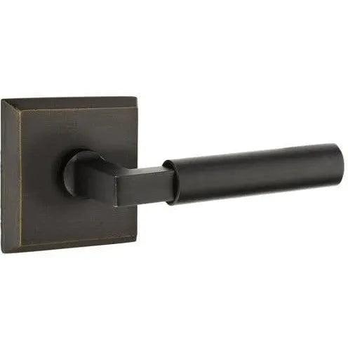 Emtek Bryce Lever With #6 Rosette in Medium Bronze Patina finish