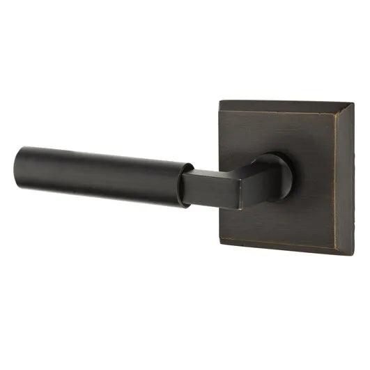 Emtek Bryce Lever With #6 Rosette in Medium Bronze Patina finish