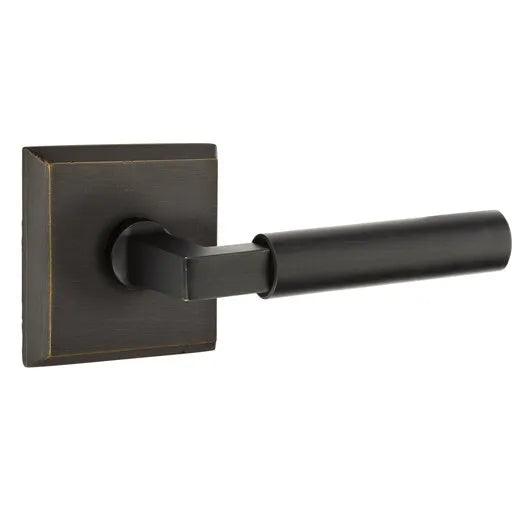 Emtek Bryce Lever With #6 Rosette in Medium Bronze Patina finish