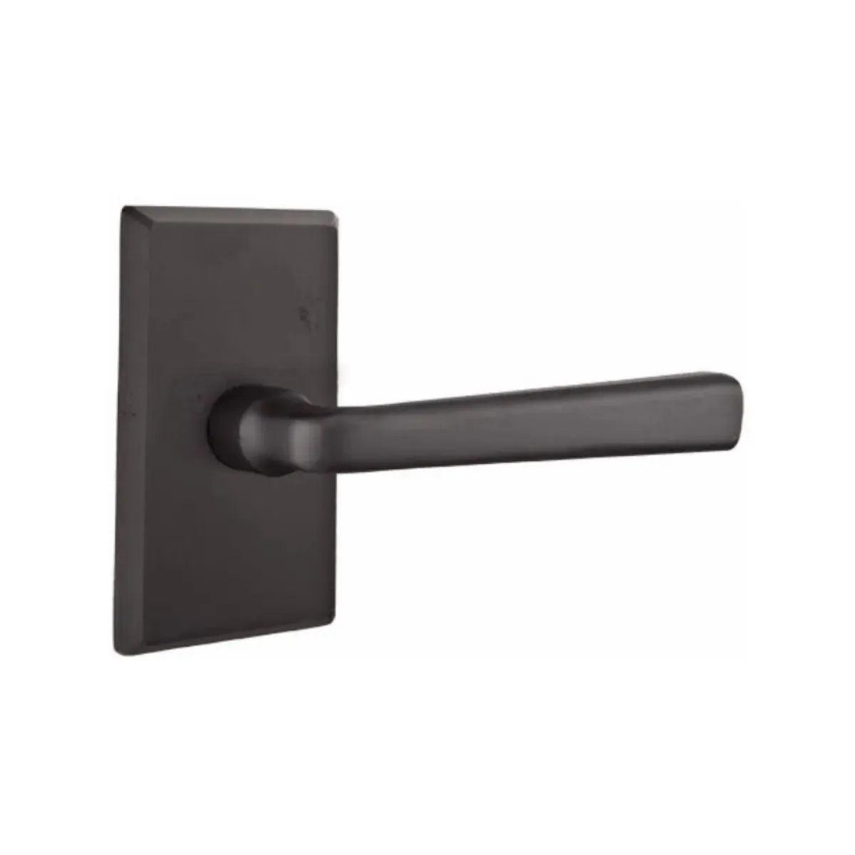 Emtek Cimarron Lever With #3 Rosette Flat Black Bronze Patina