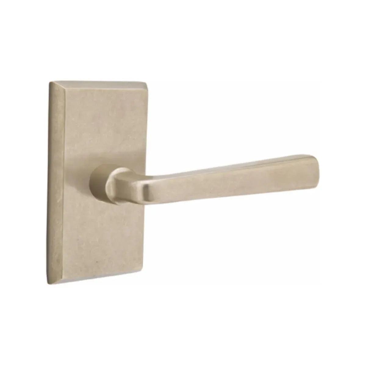 Emtek Cimarron Lever With #3 Rosette Tumbled White Bronze