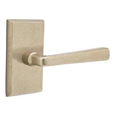 Emtek Cimarron Lever With #3 Rosette Tumbled White Bronze