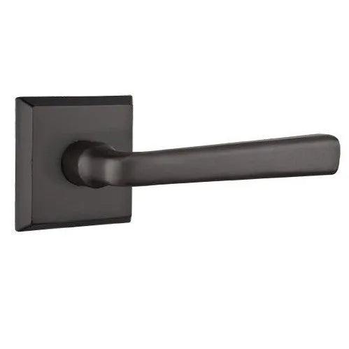 Emtek Cimarron Lever With #6 Rosette Flat Black Bronze Patina