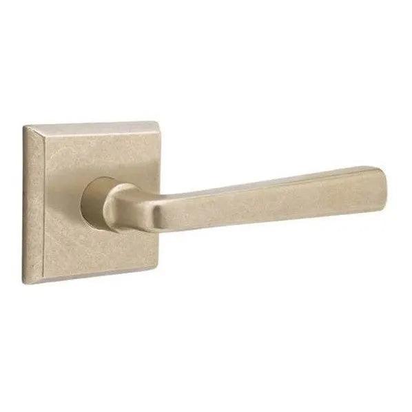 Emtek Cimarron Lever With #6 Rosette Tumbled White Bronze