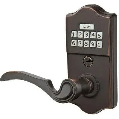 Emtek Classic Electronic Keypad Leverset with Coventry Lever Oil Rubbed Bronze