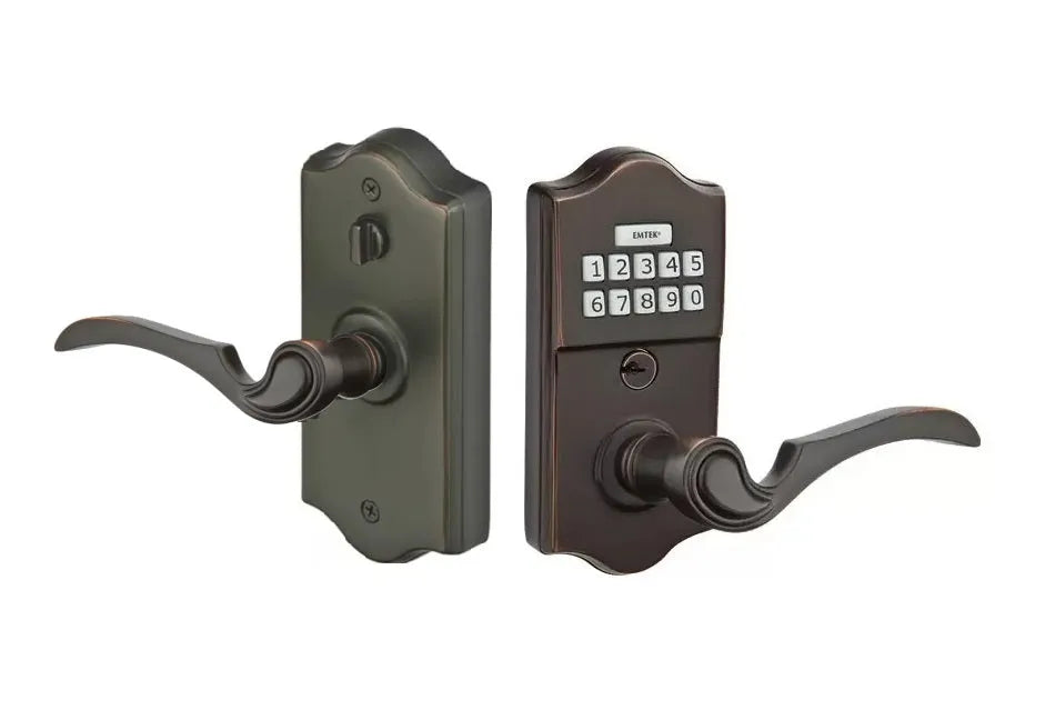 Emtek Classic Electronic Keypad Leverset with Coventry Lever in Oil Rubbed Bronze finish