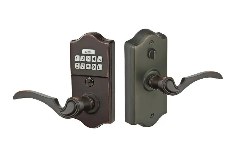 Emtek Classic Electronic Keypad Leverset with Coventry Lever in Oil Rubbed Bronze finish