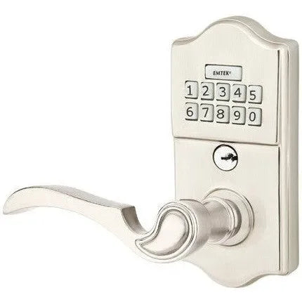 Emtek Classic Electronic Keypad Leverset with Coventry Lever Satin Nickel