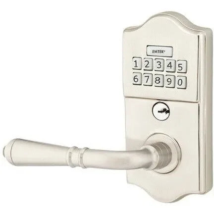 Emtek Classic Electronic Keypad Leverset with Turino Lever Satin Nickel