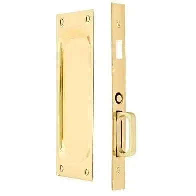 Emtek Dummy Classic Pocket Door Mortise Lock in Unlacquered Brass finish