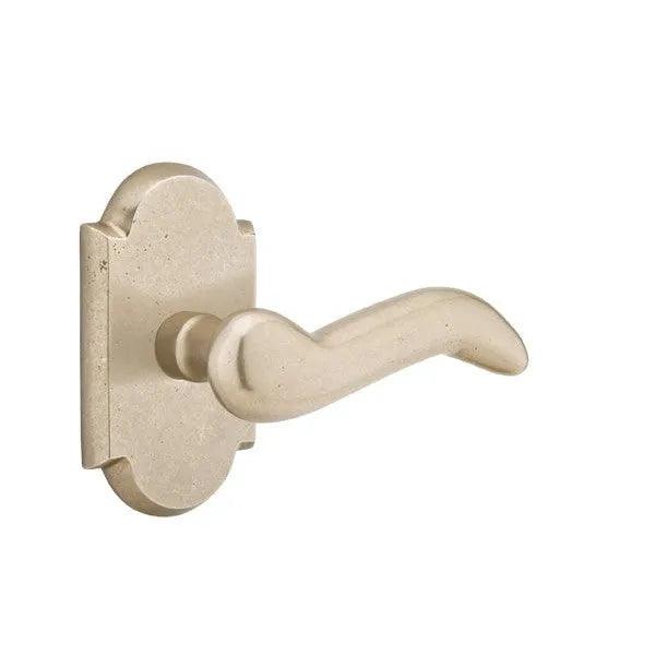 Emtek Cody Lever With #1 Rosette in Tumbled White Bronze finish