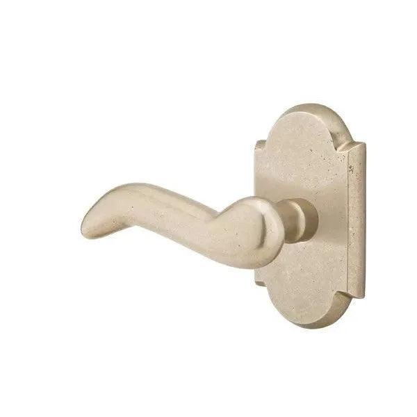 Emtek Cody Lever With #1 Rosette in Tumbled White Bronze finish