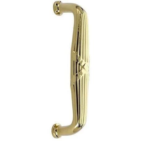 Emtek Concealed Surface 8" Ribbon & Reed Door Pull in Polished Brass finish
