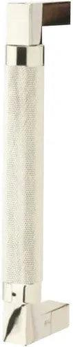 Emtek Concealed Surface Mount Hercules Knurled Door Pull, 8" Center to Center Lifetime Polished Nickel