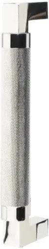 Emtek Concealed Surface Mount Hercules Knurled Door Pull, 8" Center to Center Polished Chrome