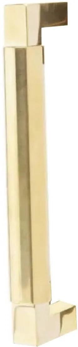 Emtek Concealed Surface Mount Hercules Smooth Door Pull, 8" Center to Center Unlacquered Brass
