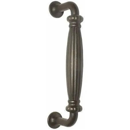 Emtek Concealed Surface Mount Tuscany Cast Bronze Polermo Door Pull, 8" Center to Center Medium Bronze Patina