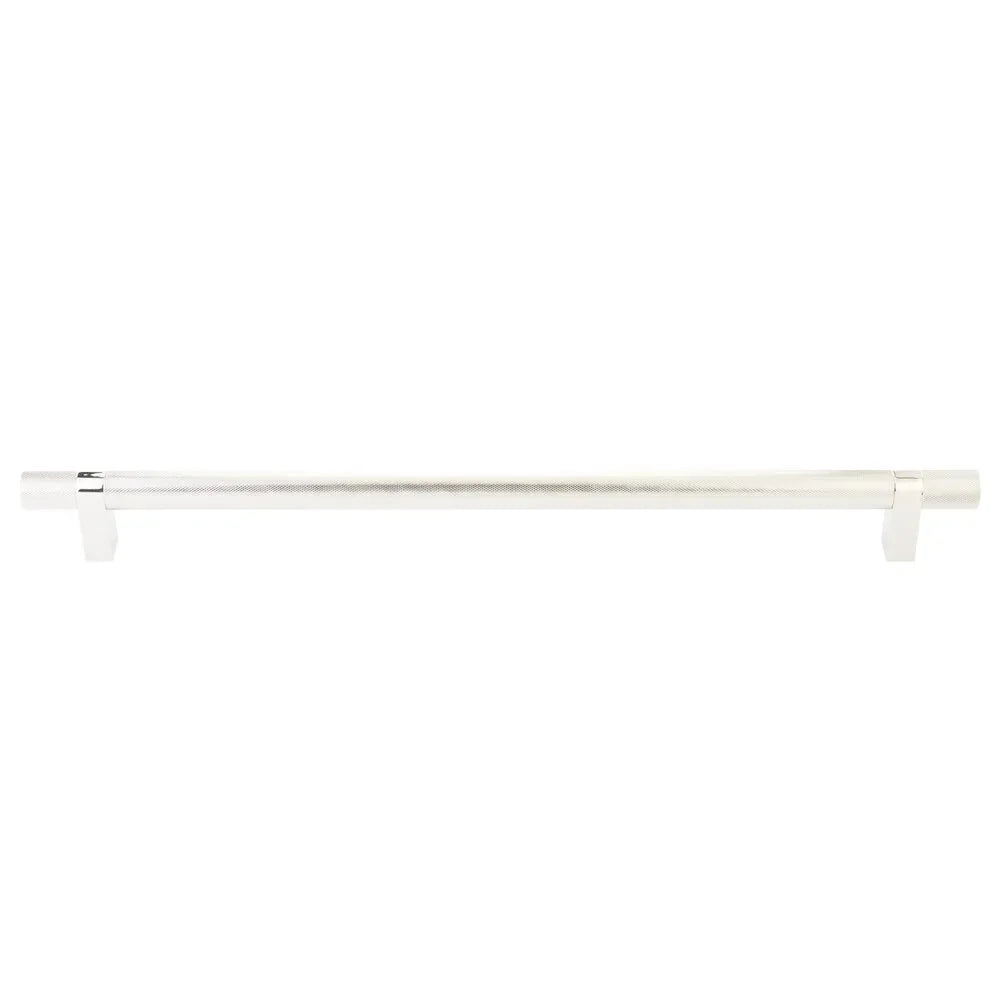 The Emtek Concealed Surface Select Knurled Appliance Bar Pull, 18" C-to-C in Lifetime Polished Nickel finish