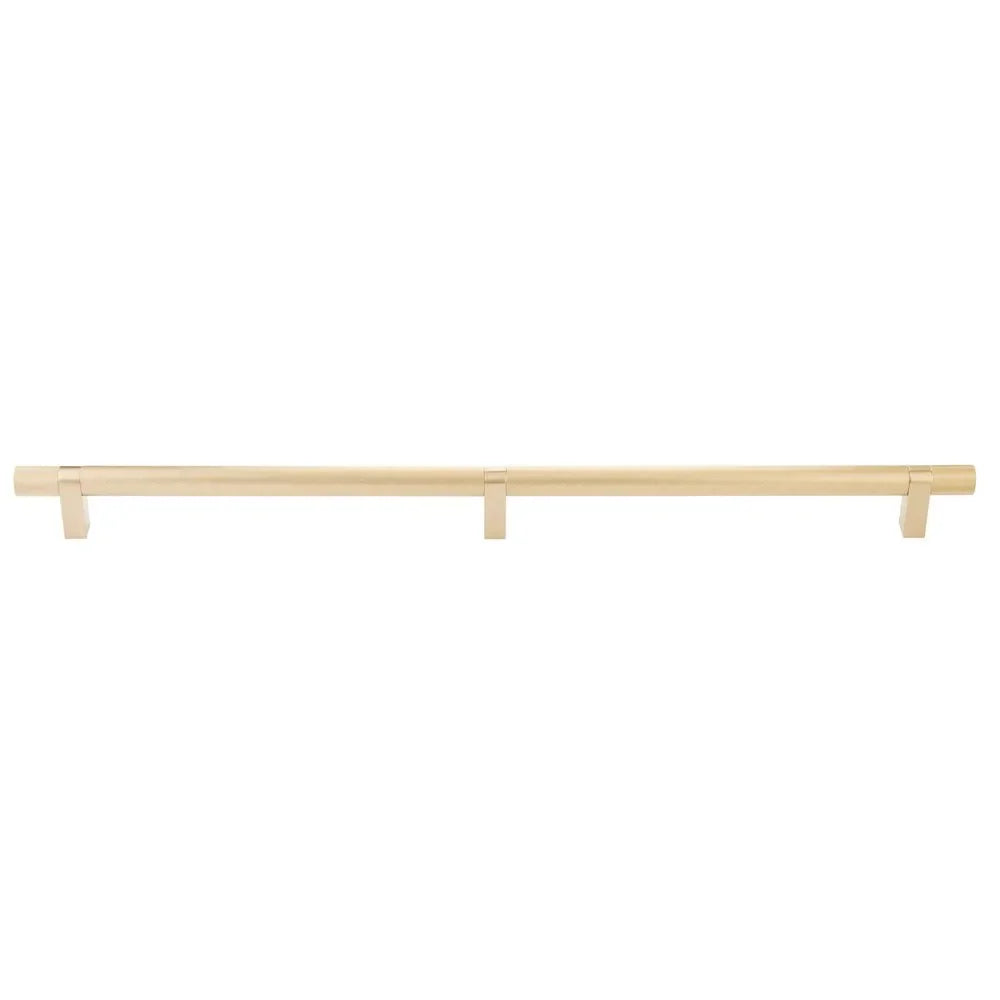 The Emtek Concealed Surface Select Knurled Appliance Bar Pull, 24" C-to-C in Satin Brass finish