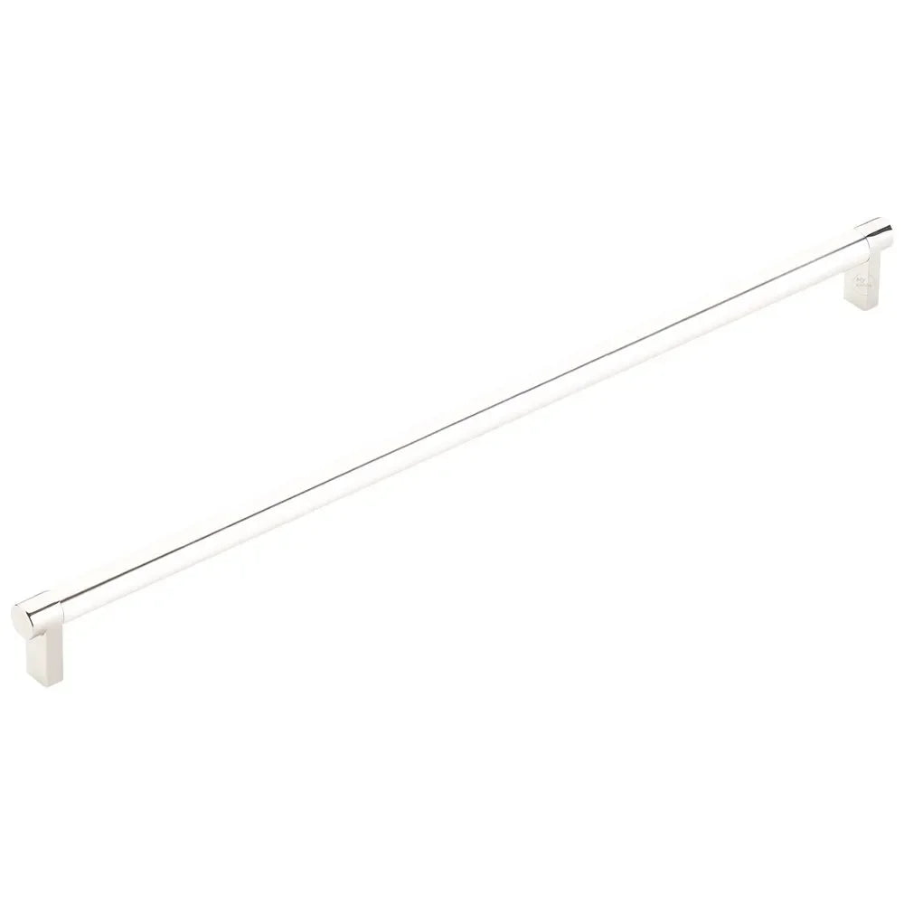 The Emtek Concealed Surface Select Rectangular Stem Smooth Appliance Pull in Lifetime Polished Nickel finish