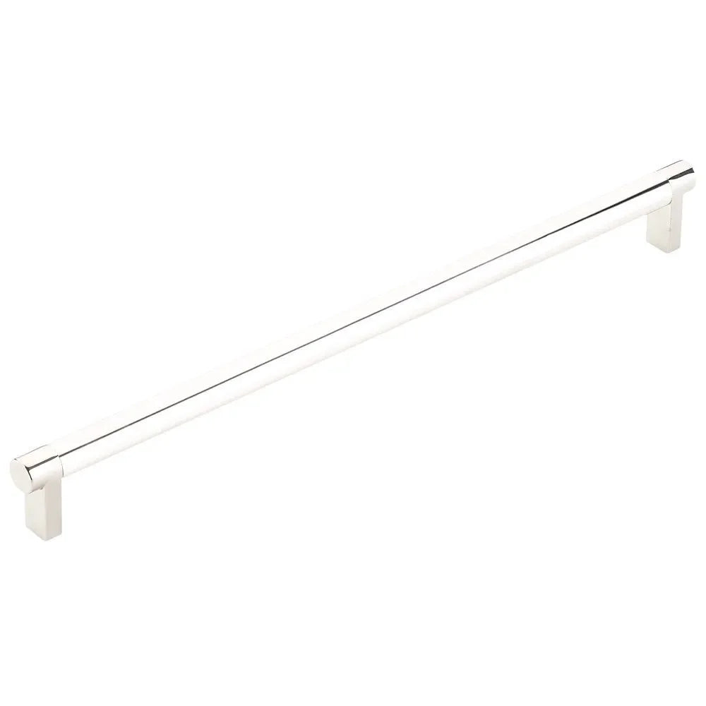 The Emtek Concealed Surface Select Rectangular Stem Smooth Appliance Pull in Lifetime Polished Nickel finish