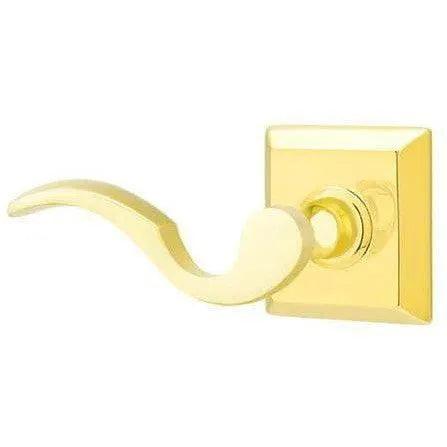 Emtek Cortina Lever With Quincy Rosette Unlacquered Brass