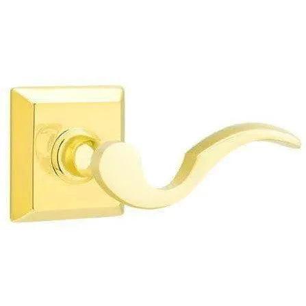 Emtek Cortina Lever With Quincy Rosette Unlacquered Brass