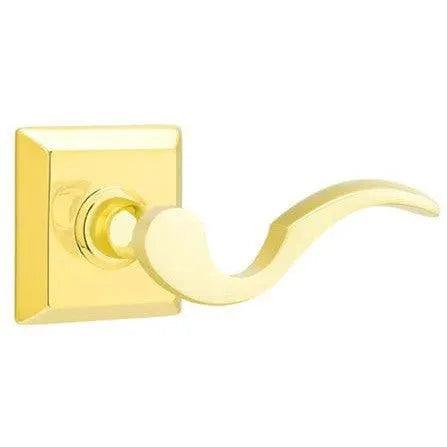 Emtek Cortina Lever With Quincy Rosette Unlacquered Brass