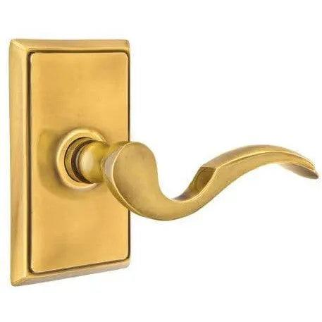 Emtek Cortina Lever With Rectangular Rosette in French Antique finish