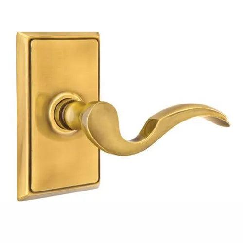 Emtek Cortina Lever With Rectangular Rosette in French Antique finish