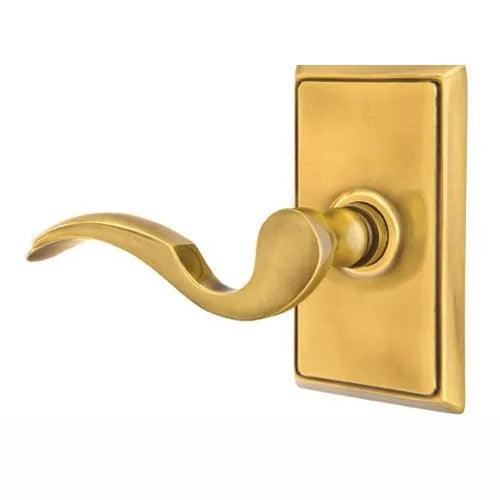 Emtek Cortina Lever With Rectangular Rosette in French Antique finish