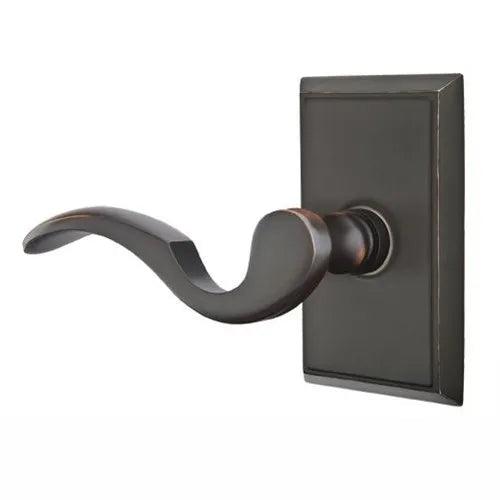 Emtek Cortina Lever With Rectangular Rosette in Oil Rubbed Bronze finish