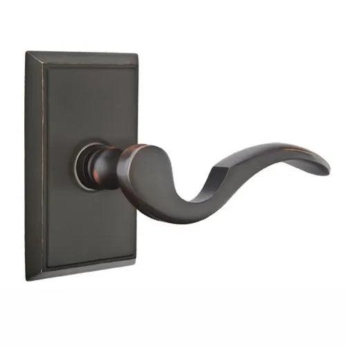 Emtek Cortina Lever With Rectangular Rosette in Oil Rubbed Bronze finish