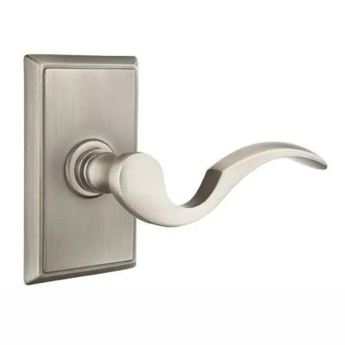 Emtek Cortina Lever With Rectangular Rosette in Pewter finish