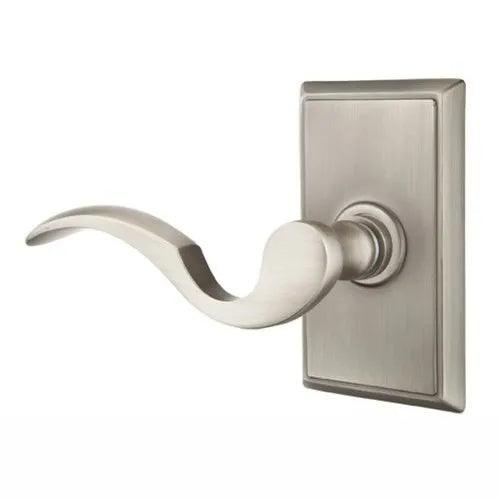 Emtek Cortina Lever With Rectangular Rosette in Pewter finish