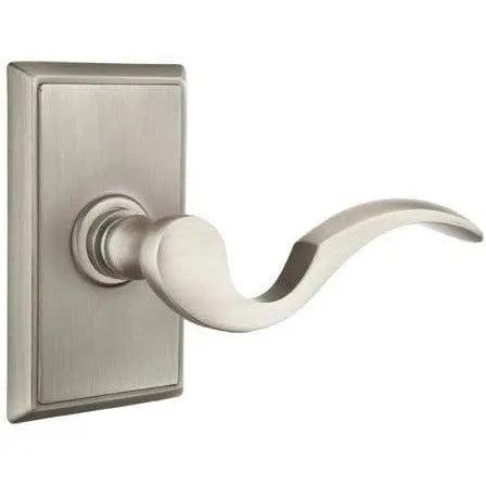Emtek Cortina Lever With Rectangular Rosette in Pewter finish