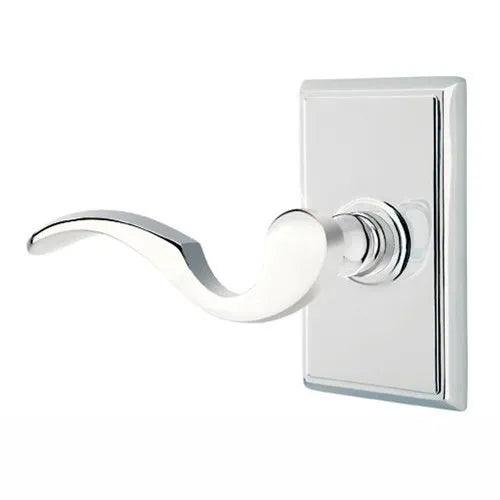 Emtek Cortina Lever With Rectangular Rosette in Polished Chrome finish