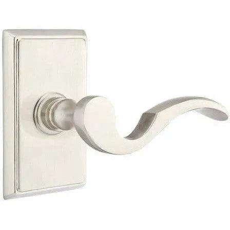 Emtek Cortina Lever With Rectangular Rosette in Satin Nickel finish