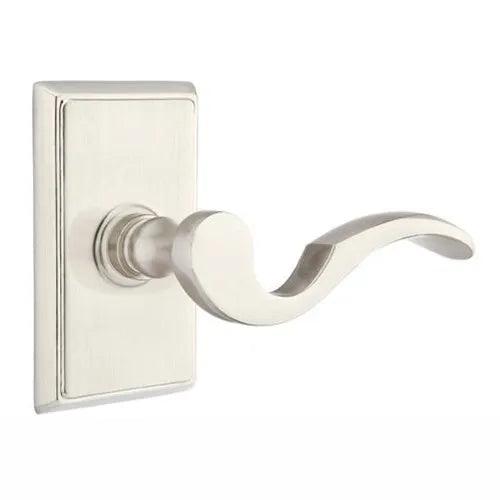 Emtek Cortina Lever With Rectangular Rosette in Satin Nickel finish