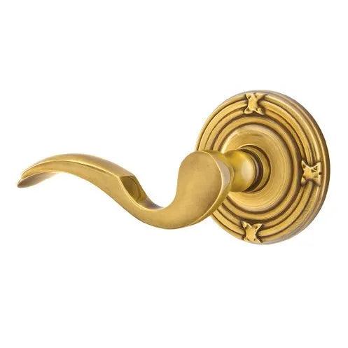 Emtek Cortina Lever With Ribbon & Reed Rosette French Antique