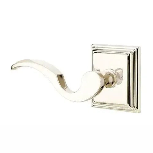 Emtek Cortina Lever With Wilshire Rosette Lifetime Polished Nickel