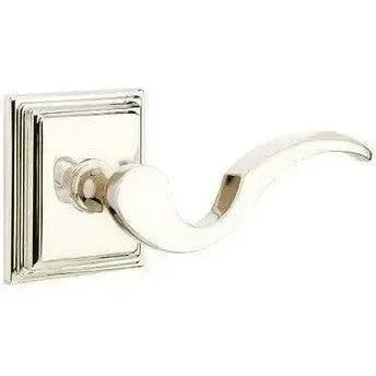 Emtek Cortina Lever With Wilshire Rosette Lifetime Polished Nickel