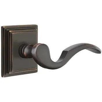 Emtek Cortina Lever With Wilshire Rosette in Oil Rubbed Bronze finish