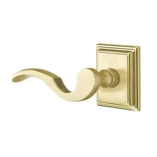 Emtek Cortina Lever With Wilshire Rosette Satin Brass