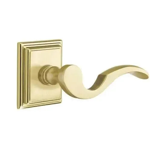 Emtek Cortina Lever With Wilshire Rosette Satin Brass