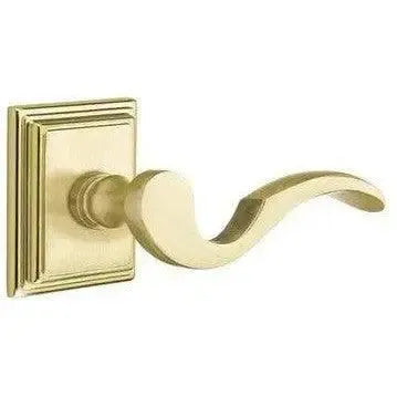 Emtek Cortina Lever With Wilshire Rosette Satin Brass