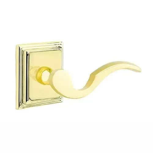 Emtek Cortina Lever With Wilshire Rosette Unlacquered Brass