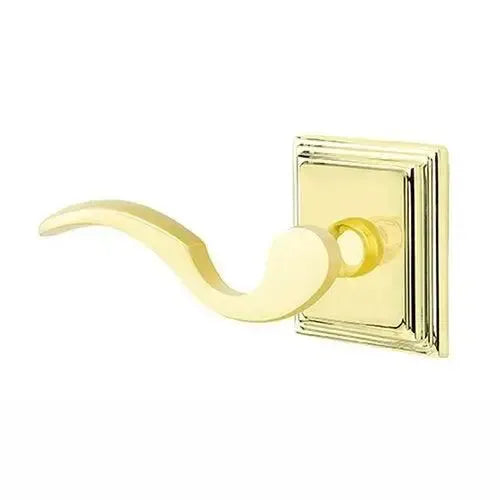 Emtek Cortina Lever With Wilshire Rosette Unlacquered Brass